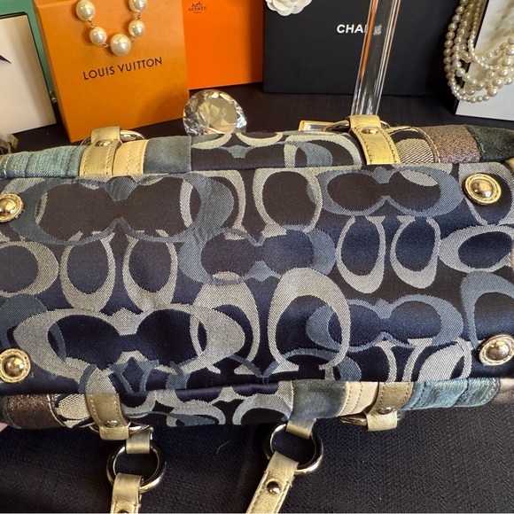 EUC Coach Denim Patchwork Tote 2009 - Picture 12 of 16